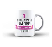 This is what AN Awesome à ongles technicien ressemble - Thé/Café Mug/tasse - Motif ruban rouge - Idée cadeau