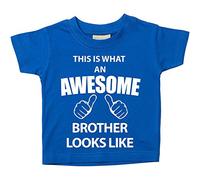 This is what AN Awesome Brother Looks Like Bleu T-shirt bébé tout-petit enfants Disponible en tailles 0-6 mois pour 14-15 ans Nouveau bébé sœur Cadeau bleu bleu 3-4 ans