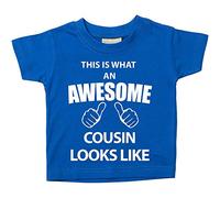 This is what AN Awesome Cousin Looks Like Bleu T-shirt bébé tout-petit enfants Disponible en tailles 0-6 mois pour 14-15 ans Nouveau bébé sœur Cadeau bleu bleu 3-4 ans