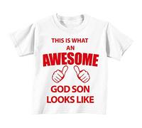 This is what AN Awesome Dieu son fils Looks Like Blanc T-shirt Texte Rouge pour bébé enfants Disponible en tailles 0-6 mois à 14-15 ans blanc blanc 12-18 mois