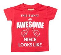 This is what AN Awesome Looks Like nièce Rouge T-shirt bébé tout-petit enfants Disponible en tailles 0-6 mois à 14-15 ans rouge Red 3-4 ans