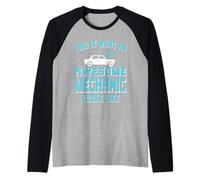 This is What an Awesome Mechanic Looks Like Funny Gift Manche Raglan