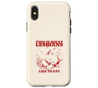 This is What Lesbians Like to Eat (Drôle) (Cute Cat Graphic) Coque pour iPhone X/XS