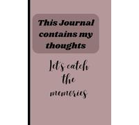 This Journal contains my thoughts: let’s catch the memories