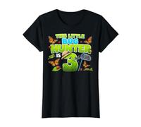 This Little Bug Hunter is 3 Years Old Bug 3rd Birthday Party T-Shirt Graphique avec Valeur, Femme, Noir, S