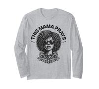 This Mama Prays Stylish Womens Religious Faith Floral Manche Longue