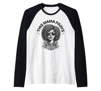 This Mama Prays Stylish Womens Religious Faith Floral Manche Raglan