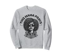 This Mama Prays Stylish Womens Religious Faith Floral Sweatshirt