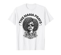 This Mama Prays Stylish Womens Religious Faith Floral T-Shirt