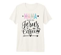 This Mama Runs on Coffee Jesus Praying Mama Coffee Jesus Mom T-Shirt Haut de Gamme