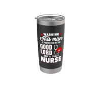 This Man Good Lord And A Crazy Nurse Funny Nursing Gobelet isotherme en acier inoxydable double paroi