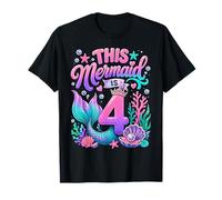 This Mermaid is 4 Years Old Ocean 4th Birthday Party Girl T-Shirt
