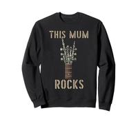 This Mum Rocks Squelette Hand Rock Music Band Guitare Grunge Sweatshirt