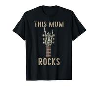This Mum Rocks Squelette Hand Rock Music Band Guitare Grunge T-Shirt