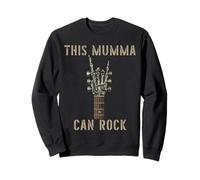 This Mumma Can Rock on Squelette Hand Music Band Guitare Sweatshirt