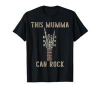 This Mumma Can Rock on Squelette Hand Music Band Guitare T-Shirt