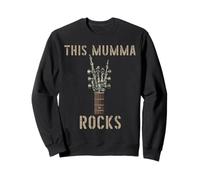 This Mumma Rocks Squelette Hand Rock Music Band Guitare Grunge Sweatshirt