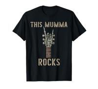 This Mumma Rocks Squelette Hand Rock Music Band Guitare Grunge T-Shirt