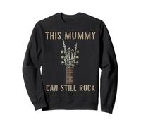 This Mummy Can Still Rock on Squelette Hand Guitar Birthday Sweatshirt