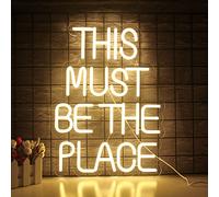 This must be the place néon signe décoration murale néon blanc chaud décoration de chambre lettre signe avec alimentation USB pour chambre à coucher, bar, mariage, fête d'anniversaire, cadeau de fille