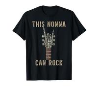 This Nonna Can Rock on Skeleton Hand Music Band Guitare T-Shirt