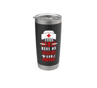 This Nurse Runs On Jessus And Coffee Funny Nursing Nurses Gobelet isotherme en acier inoxydable double paroi