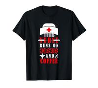 This Nurse Runs on Jessus and Coffee Funny Nursing Nurses T-Shirt Graphique avec Valeur