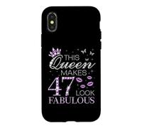 This Queen Makes 47 Look Fabulous 47th Birthday Violet Style Coque pour iPhone X/XS