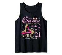 This Queen Was Born on 21 April Living My Blessed Life Débardeur