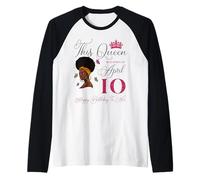 This Queen Was Born on April 10 Afro Girl Cheveux naturels Manche Raglan