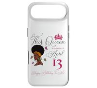 This Queen Was Born on April 13 Afro Girl Cheveux naturels Coque pour iPhone Air