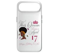 This Queen Was Born on April 17 Afro Girl Cheveux naturels Coque pour iPhone Air