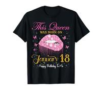 This Queen Was Born on Janvier 18, 18th Janvier Birthday T-Shirt