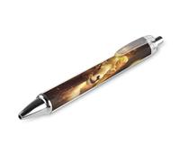THisdownd Zodiac Sheep Stylo à bille rétractable avec doré brillant 0,5 mm écriture lisse encre noire accessoire de prise de notes pour bureau 1 pièce