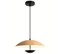 THisga Grain de bois Lampe de table de salle à manger LED Nordique Dimmable Lampe suspendue Moderne Minimalisme Lampe pendante 45cm chambre à coucher pour salon cuisine Lumière tricolore