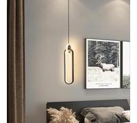 THisga LED Chambre à coucher Lampe suspendue 20W Moderne Minimalisme Table de chevet Lumière chaude 3000K Lampe de salle à manger Plafonnier Restaurant Cuisine Ø10*40cm