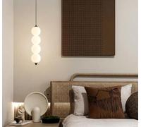 THisga LED Moderne Dimmable Lampe suspendue 4 boules Nordique Chambre à coucher Table de chevet Lampe pendante Minimalisme Lampe de table de salle à manger salon cuisine 10 * 40cm,Noir