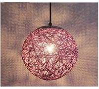 THisga Rond Rotin lampe à suspension Moderne Luminaire Suspensions Créatif boule de couleur conception du Salle de lumière suspendue au plafond à partir de E27 chambre pour enfants,Violet