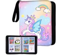 Thisness Porte-cartes pour cartes Yoto d'une capacité de 120 cartes, organiseur de rangement avec fermeture éclair pour cartes Yoto Player et mini cartes Yoto, licorne rose