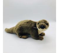 ThisToffGuys 11.8" Realistic Otter Plush Toy, Lying Stuffed Animal, Wildlife Plush(Lutra lutra)