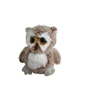 ThisToffGuys 7.1" Realistic Owl Plush Toy, Stuffed Animal, Soft Bird Plush(Otus lettia)(Red)