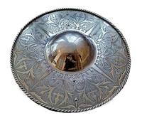 ThisToffGuys Bouclier rond médiéval européen de 38 cm en acier inoxydable gravé, bouclier à main de noble for reconstitution de GN