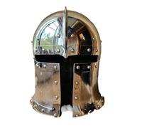 ThisToffGuys Casque barbute médiéval fantastique en T - Casque d'armure en plaques d'acier portable for costumes inspirés du GN et du jeu vidéo(Stainless steel)