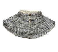 ThisToffGuys Coiffe médiévale en cotte de mailles - Gorgerin riveté portable avec doublure en toile rembourrée for reconstitution historique et GN, protège-cou d'armure de chevalier authentique