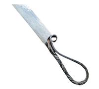 ThisToffGuys Couverts en fer forgé à la main - Couteau de table, fourchette et cuillère torsadées en acier de Damas - Vaisselle médiévale rustique (ensemble/individuel)(E)