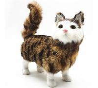 ThisToffGuys Figurine réaliste de Chat tigré de 24,9 cm, Fausse Statue d'animal, décoration d'intérieur Artisanale, Cadeau for Les Amoureux(Yellow)