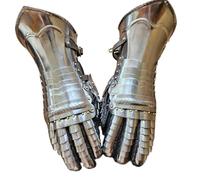 ThisToffGuys Gantelets d'armure en plaques européens du XVIe siècle, mitaines articulées en acier, gants de chevalier médiévaux portables for reconstitution et exposition(B)