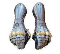 ThisToffGuys Gantelets gothiques de la fin du Moyen Âge - Gantelets en acier entièrement portables for chevaliers - Reconstitution historique et GN(Stainless steel)