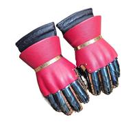 ThisToffGuys Gants médiévaux en sablier, gants d'armure de chevalier - Plaques de doigts complètes portables en acier et cuir rouge for la reconstitution