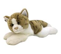 ThisToffGuys Peluche Chat réaliste de 30 cm, tigré Doux, Adorable Chaton(Brown)